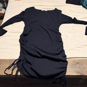 Elegant Black Ruched Dress